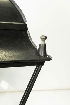19th Century French Black Painted Tole Lantern