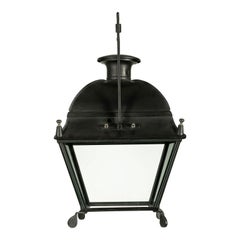 19th Century French Black Painted Tole Lantern