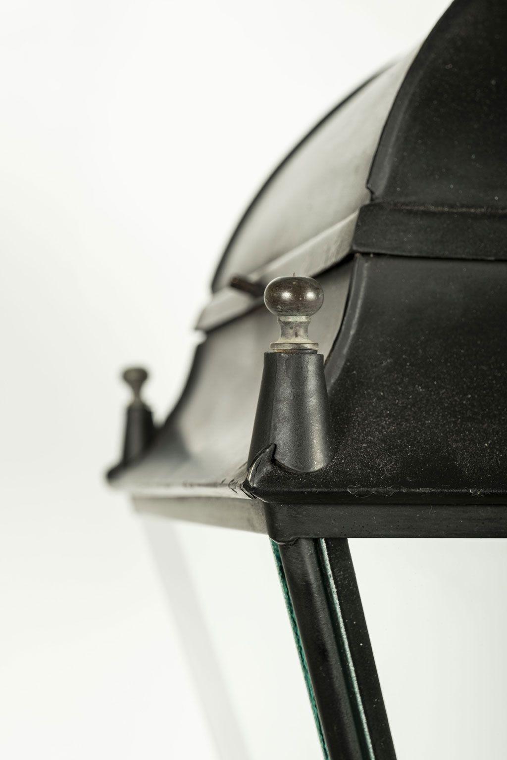 Forged 19th Century French Black Painted Tole Lantern