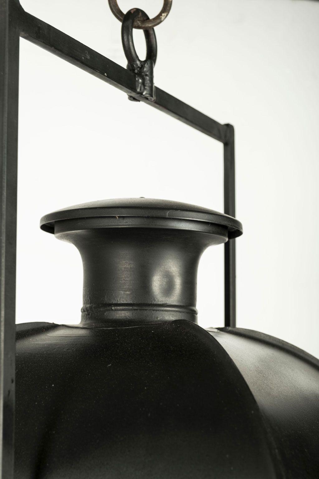 19th Century French Black Painted Tole Lantern In Good Condition In Houston, TX