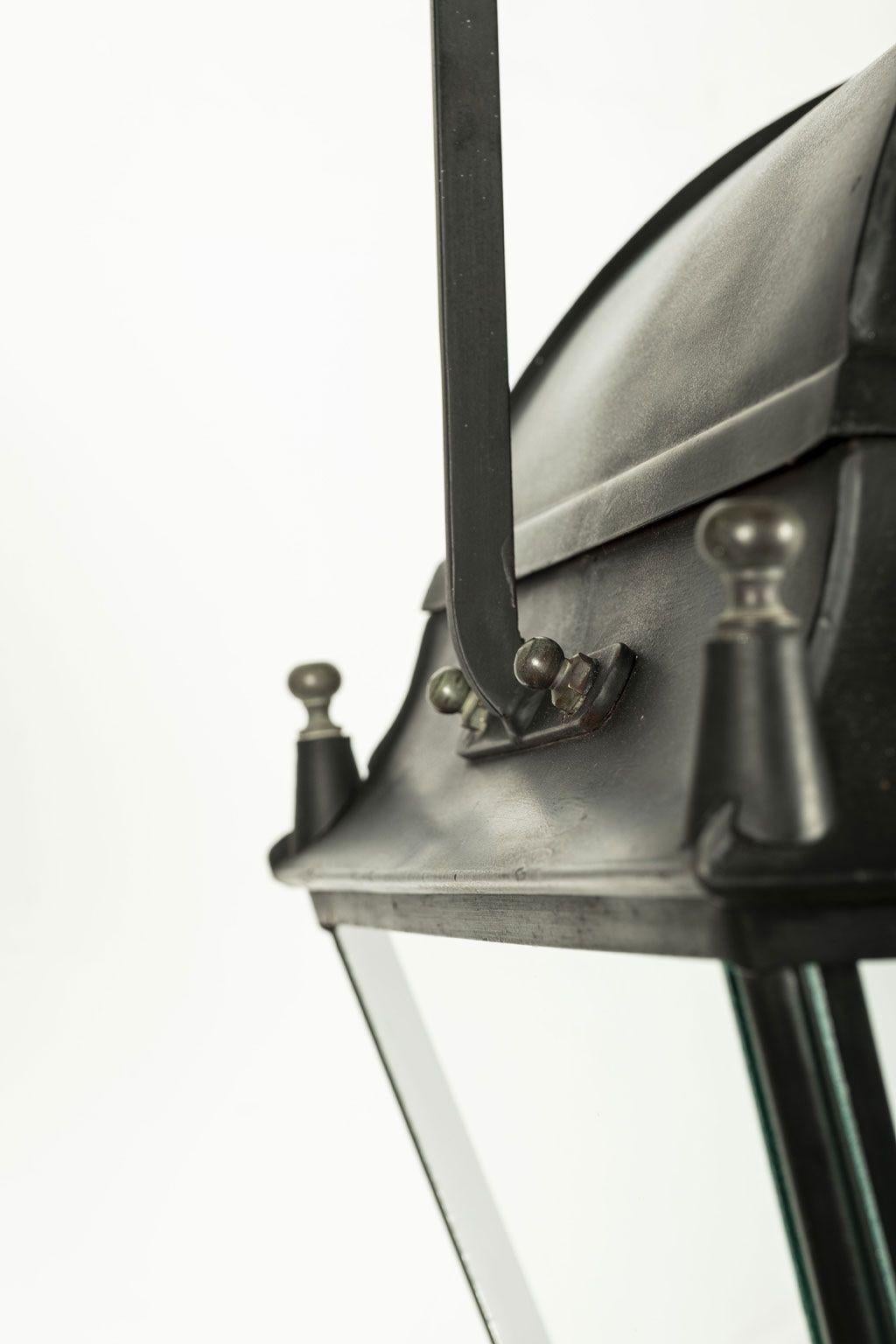 Steel 19th Century French Black Painted Tole Lantern