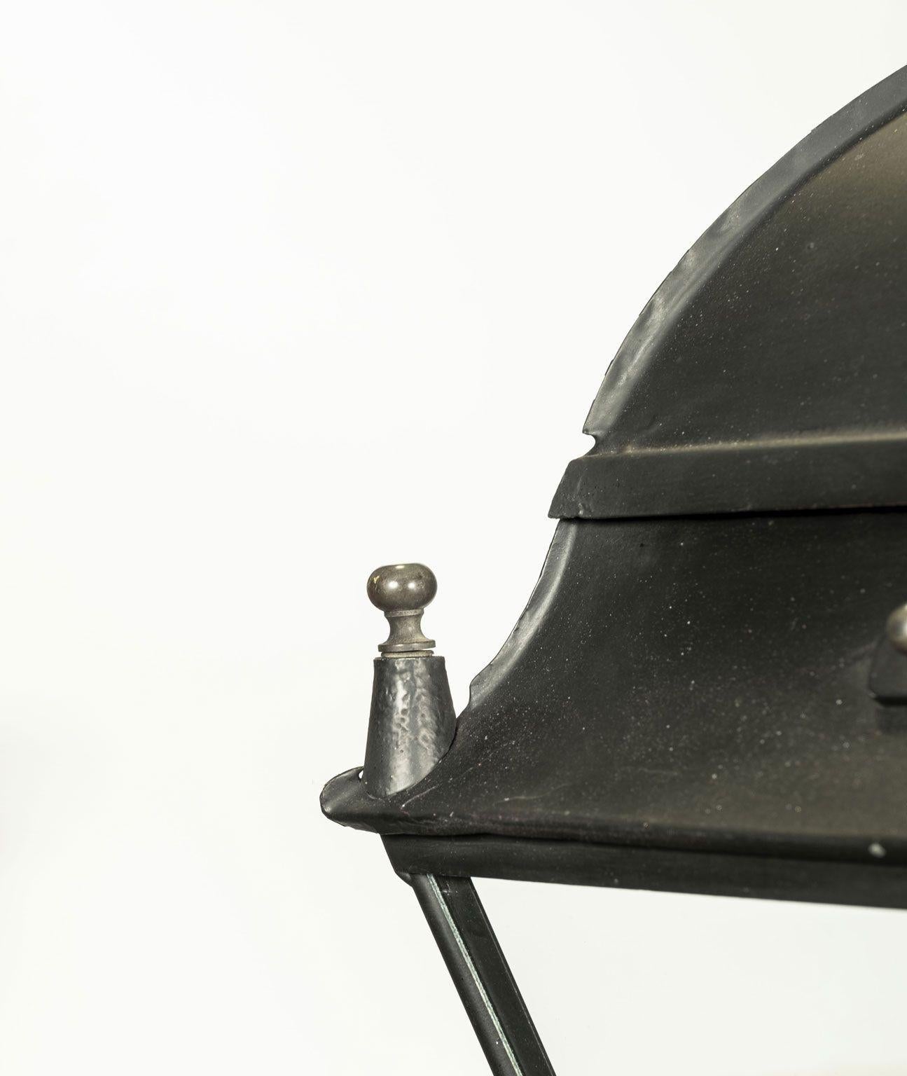 19th Century French Black Painted Tole Lantern 1
