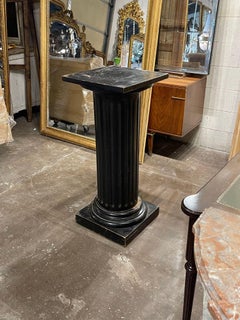 19th Century French Black Painted Wooden Pedestal