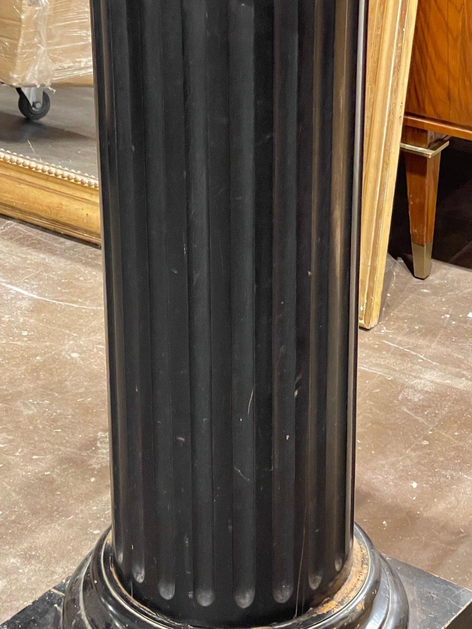 19th Century French Black Painted Wooden Pedestal 1