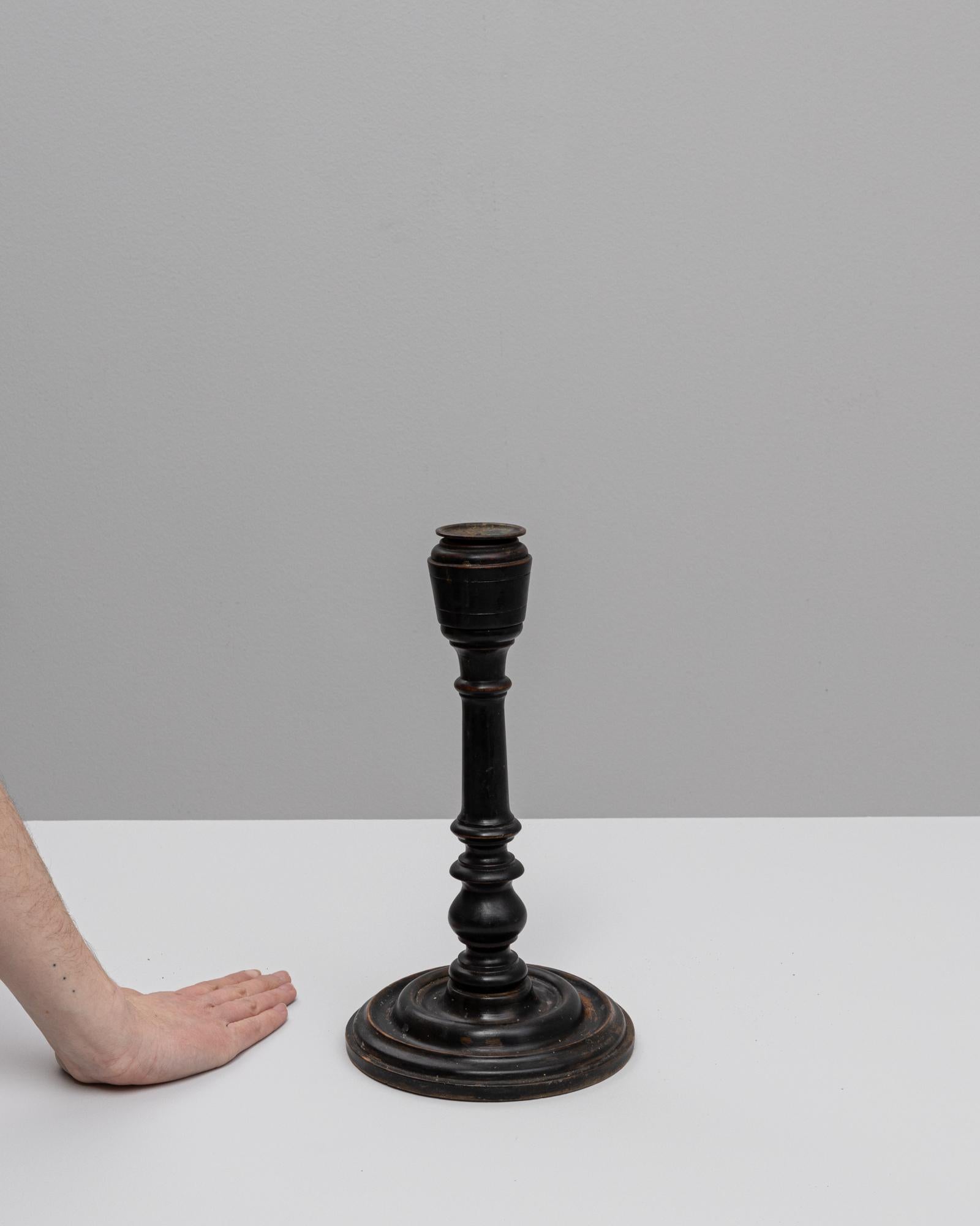 Francese Portacandele francese patinato nero del XIX secolo in vendita