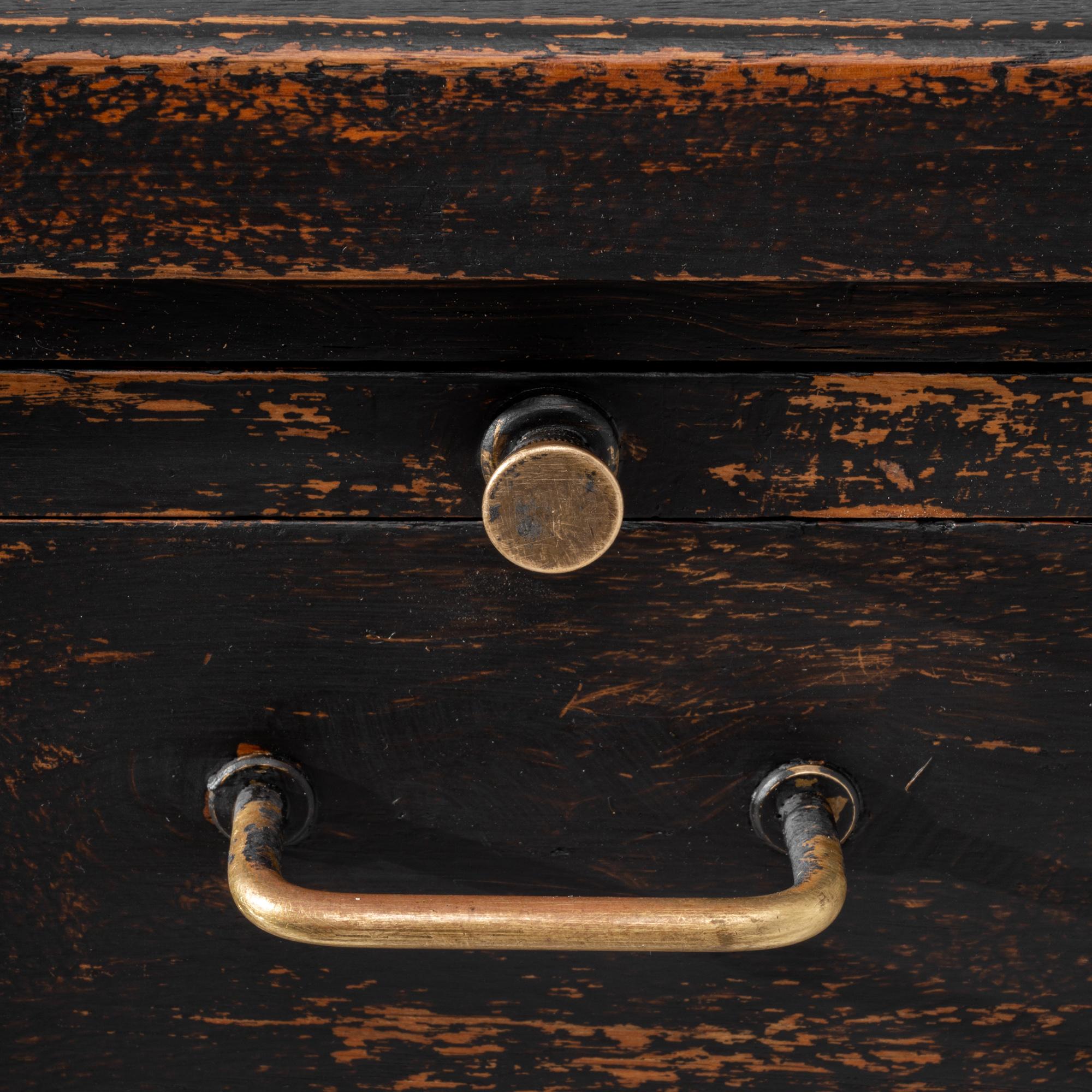 19th Century French Black Patinated Drawer Cabinets, a Pair For Sale 6
