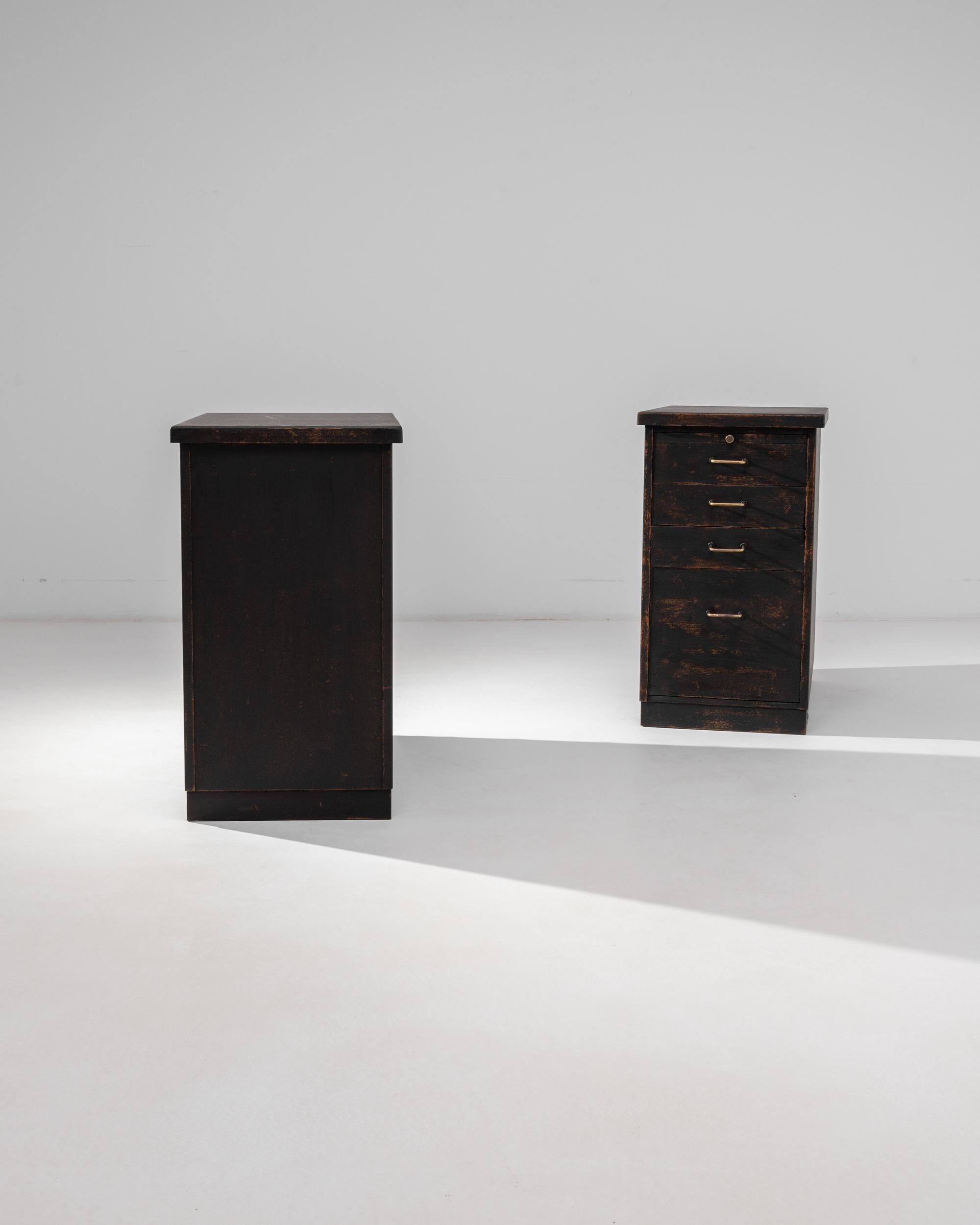 19th Century French Black Patinated Drawer Cabinets, a Pair For Sale 7