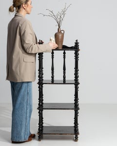 19th Century French Black Patinated Napoleon III Etagere