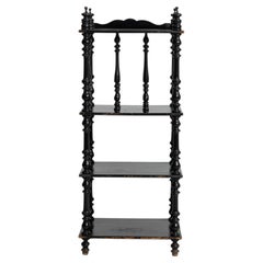 19th Century French Black Patinated Napoleon III Etagere