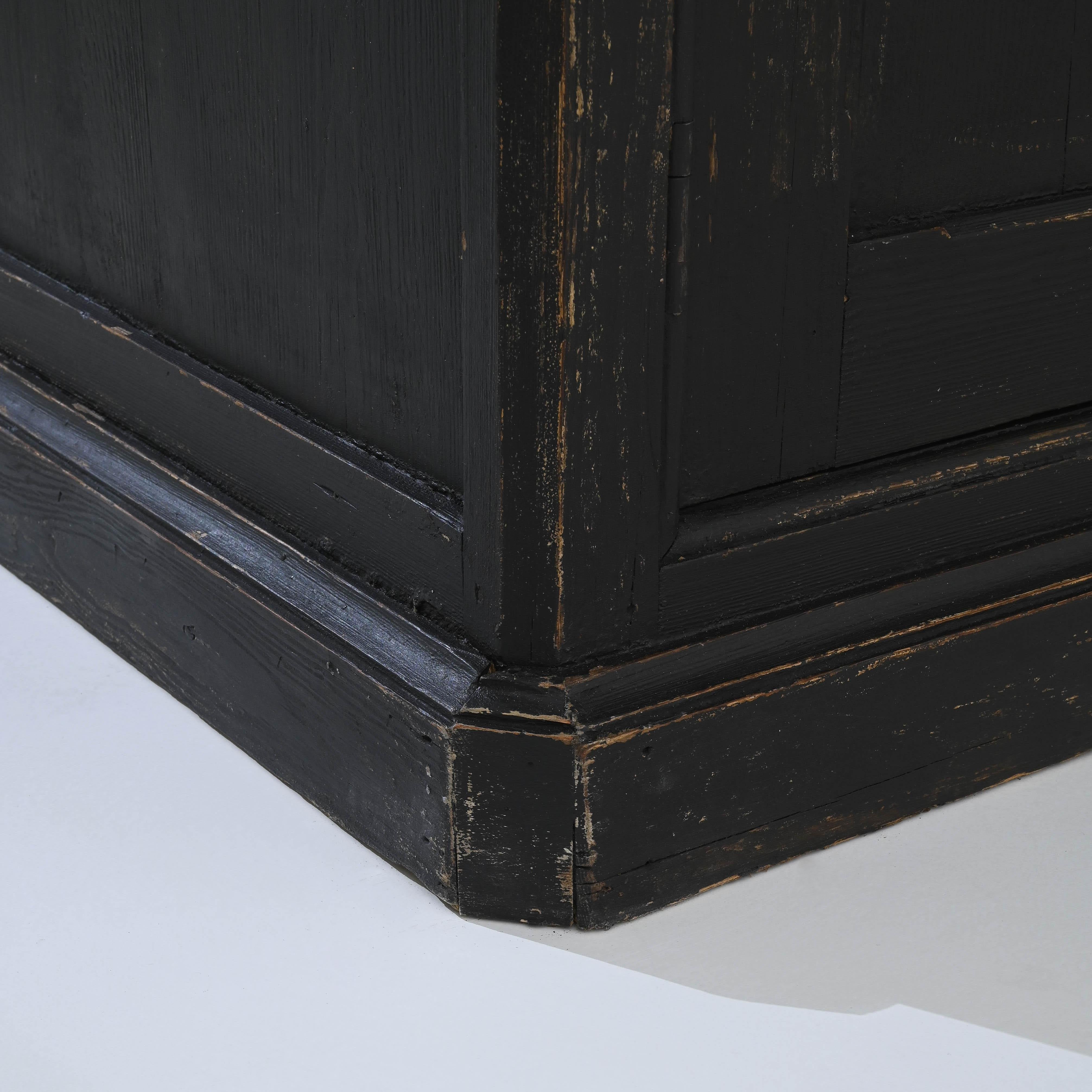 19th Century French Black Patinated Wooden Vitrine 5