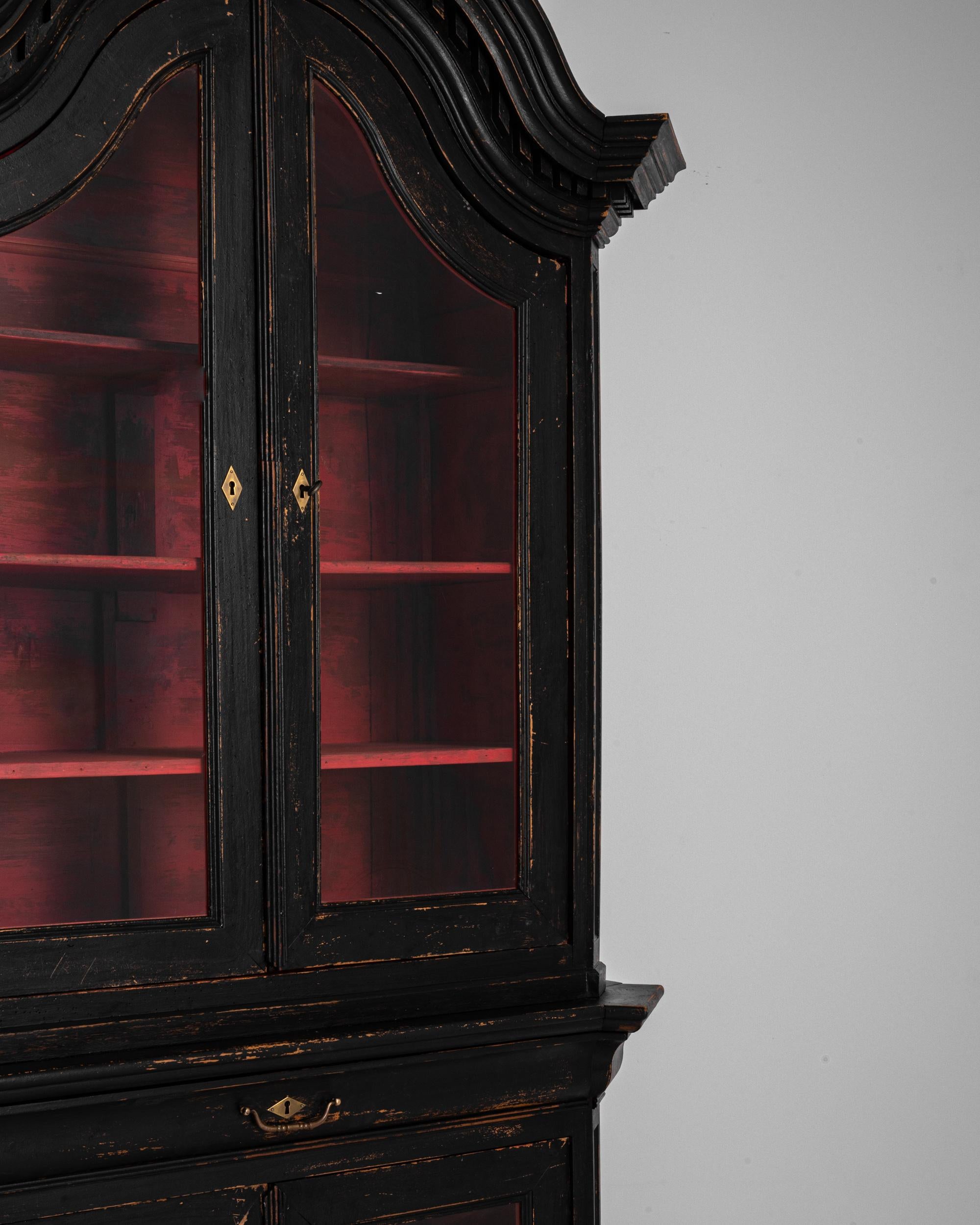 19th Century French Black Patinated Wooden Vitrine 3
