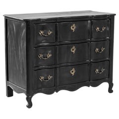 19th Century French Black Wooden Chest of Drawers
