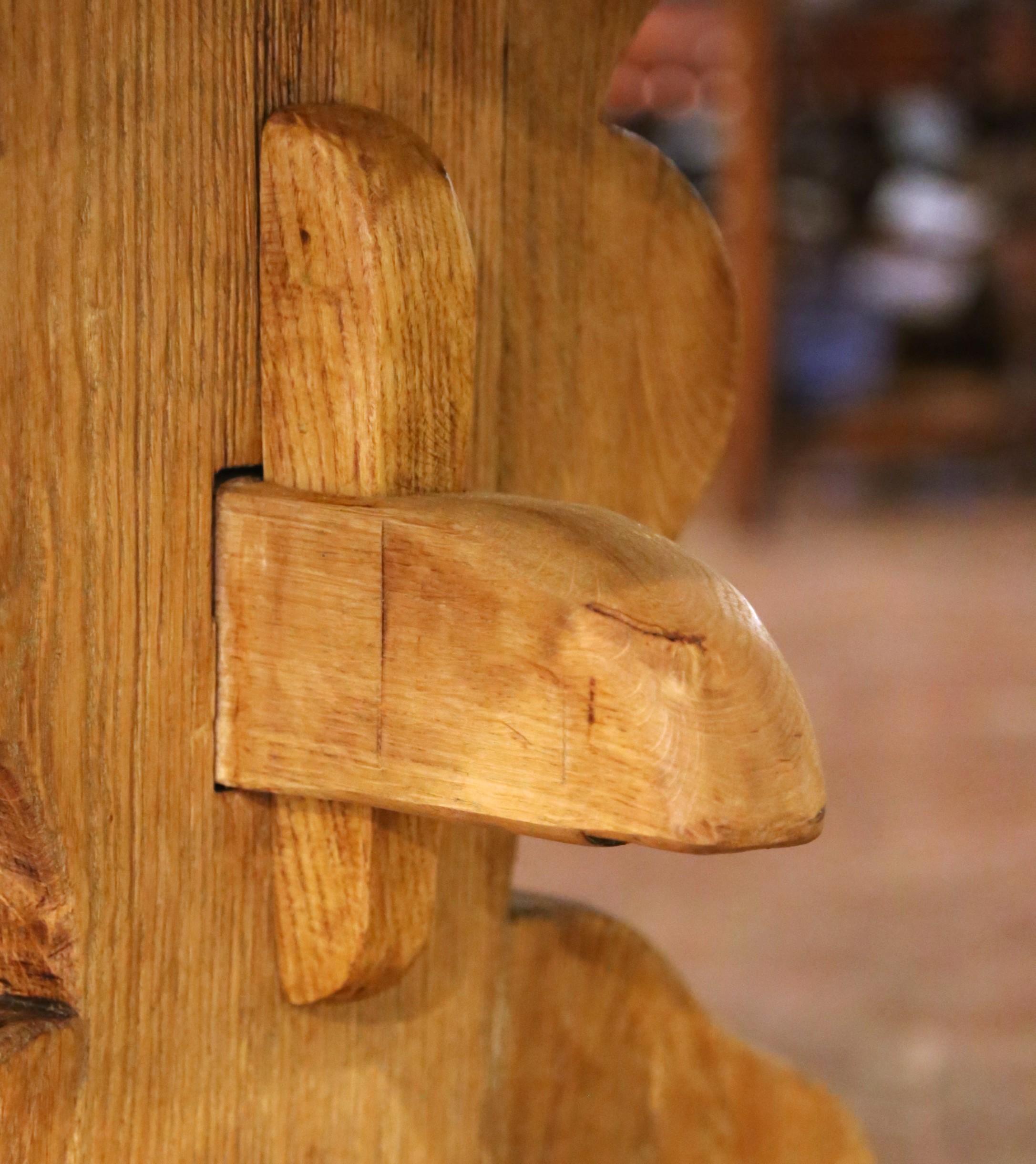 19th Century French Bleach Oak Trestle Refectory Monastery Dining Table en vente 1