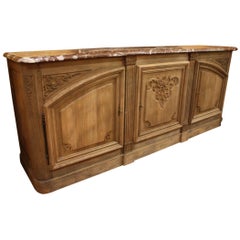 19th Century French Bleached Buffet with Marble Top