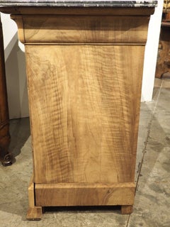 19th Century French Bleached Burl Walnut Louis Philippe Commode with Marble Top
