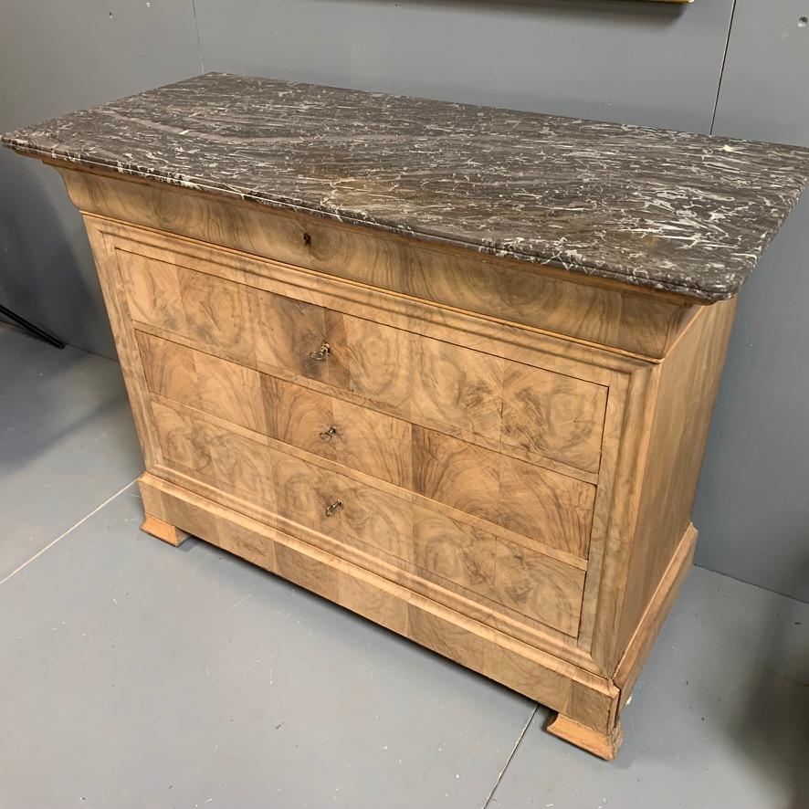 19th Century French Bleached Burr Walnut Commode with Marble Top 6