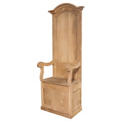 19th Century French Bleached Chestnut Cathèdre Armchair