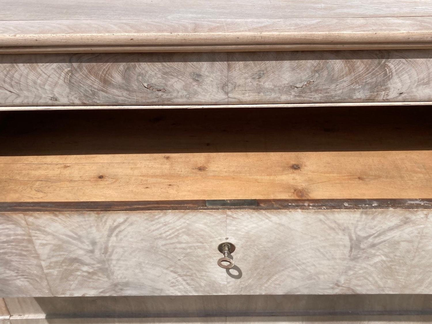 19th Century French Bleached Mahogany Louis Philippe Chest of Drawers / Commode In Good Condition In Carmine, TX