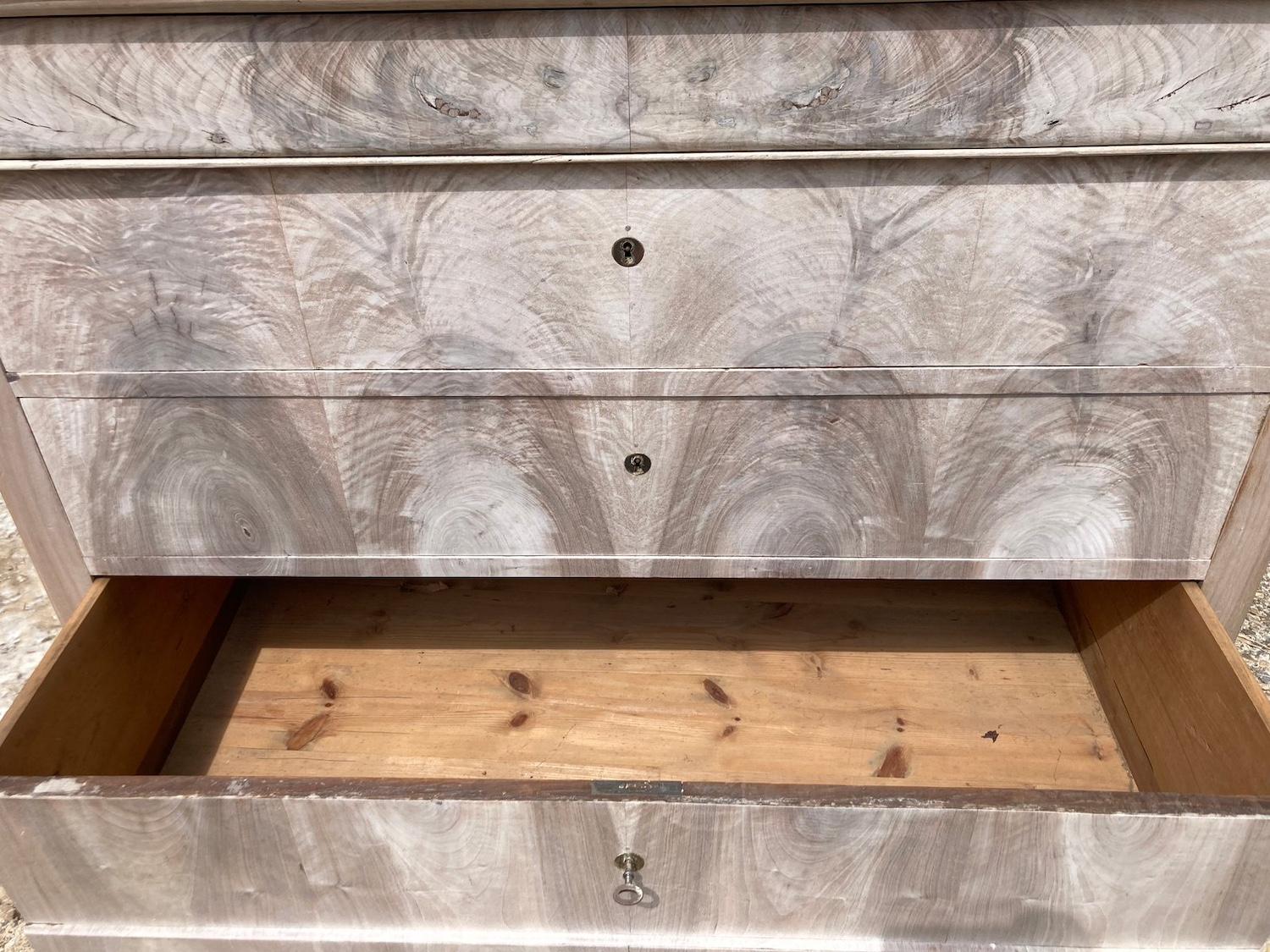 19th Century French Bleached Mahogany Louis Philippe Chest of Drawers / Commode 1