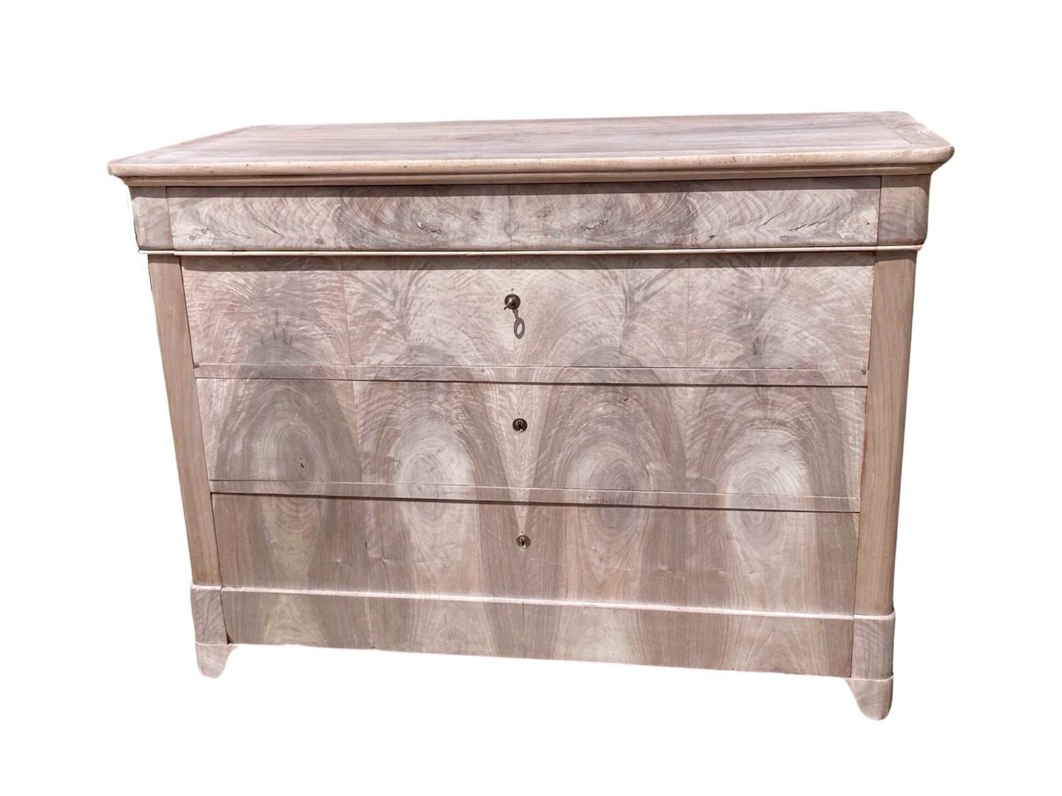 19th Century French Bleached Mahogany Louis Philippe Chest of Drawers / Commode 3