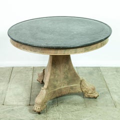 19th Century French Bleached Mahogany Marble topped Gueridon