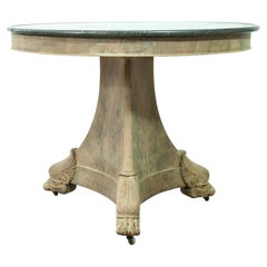 19th Century French Bleached Mahogany Marble topped Gueridon
