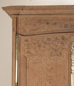 19th Century French Bleached Oak Armoire