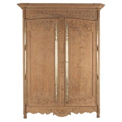 19th Century French Bleached Oak Armoire