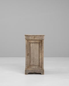 19th Century French Bleached Oak Bedside Table