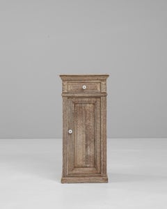 19th Century French Bleached Oak Bedside Table