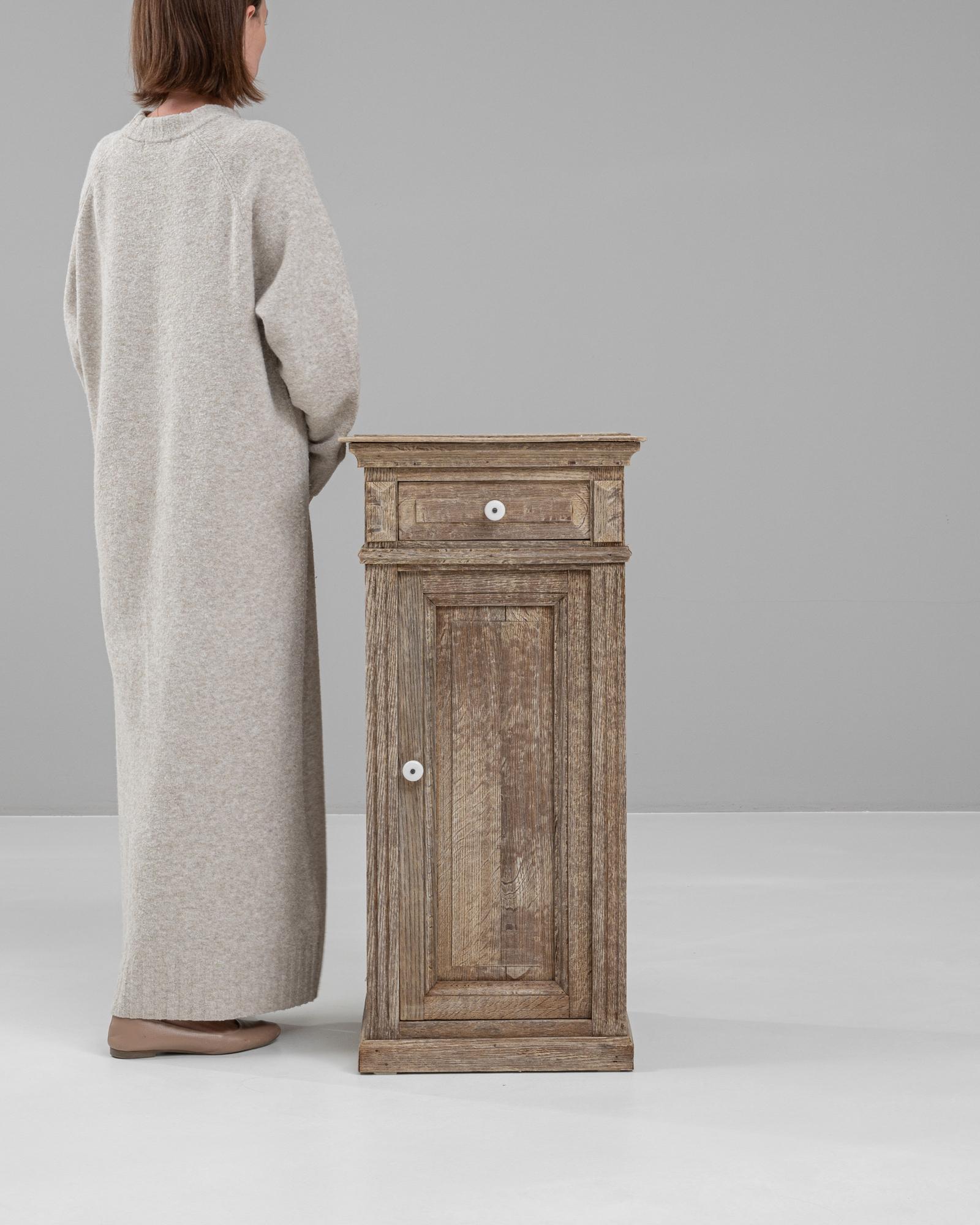 19th Century French Bleached Oak Bedside Table In Good Condition For Sale In High Point, NC