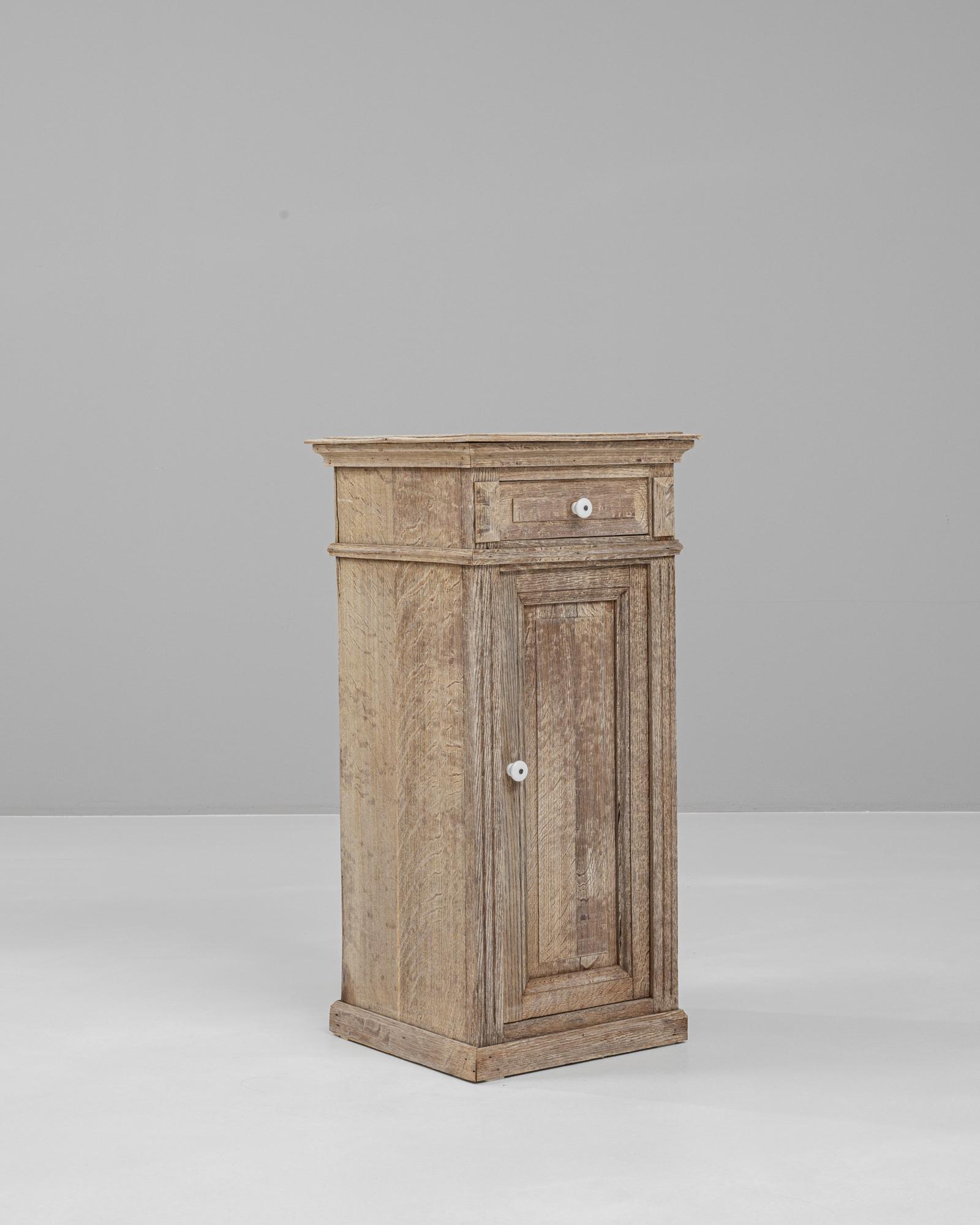19th Century French Bleached Oak Bedside Table For Sale 1