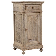 19th Century French Bleached Oak Bedside Table