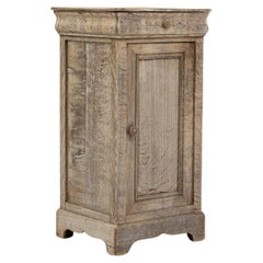 19th Century French Bleached Oak Bedside Table