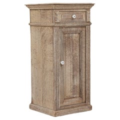 Antique 19th Century French Bleached Oak Bedside Table
