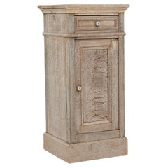 19th Century French Bleached Oak Bedside Table