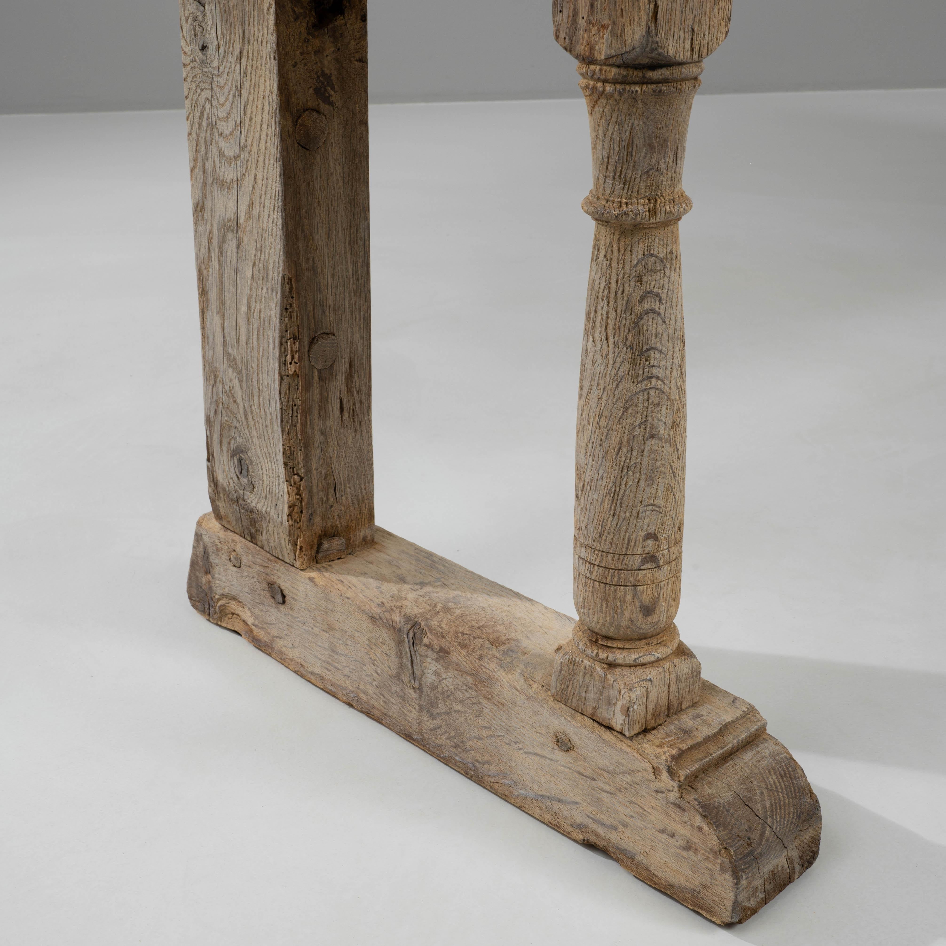 19th Century French Bleached Oak Bench 7