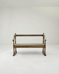 19th Century French Bleached Oak Bench