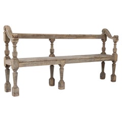 Antique 19th Century French Bleached Oak Bench