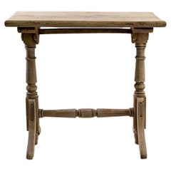 Antique 19th Century French Bleached Oak Bistro Table
