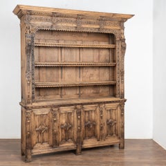19th Century French Bleached Oak Bookcase Display Cabinet