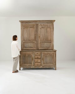19th Century French Bleached Oak Buffet a Deux Corps