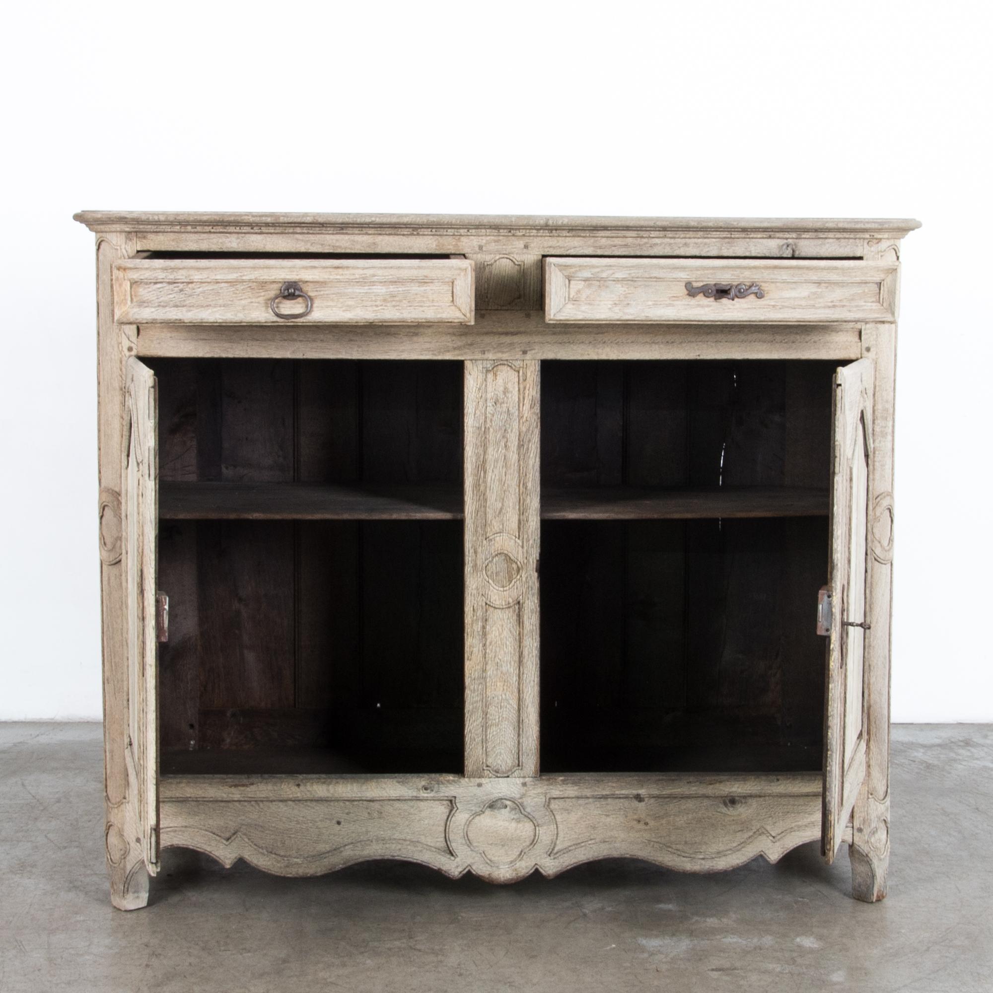 French Provincial 19th Century French Bleached Oak Buffet Cabinet