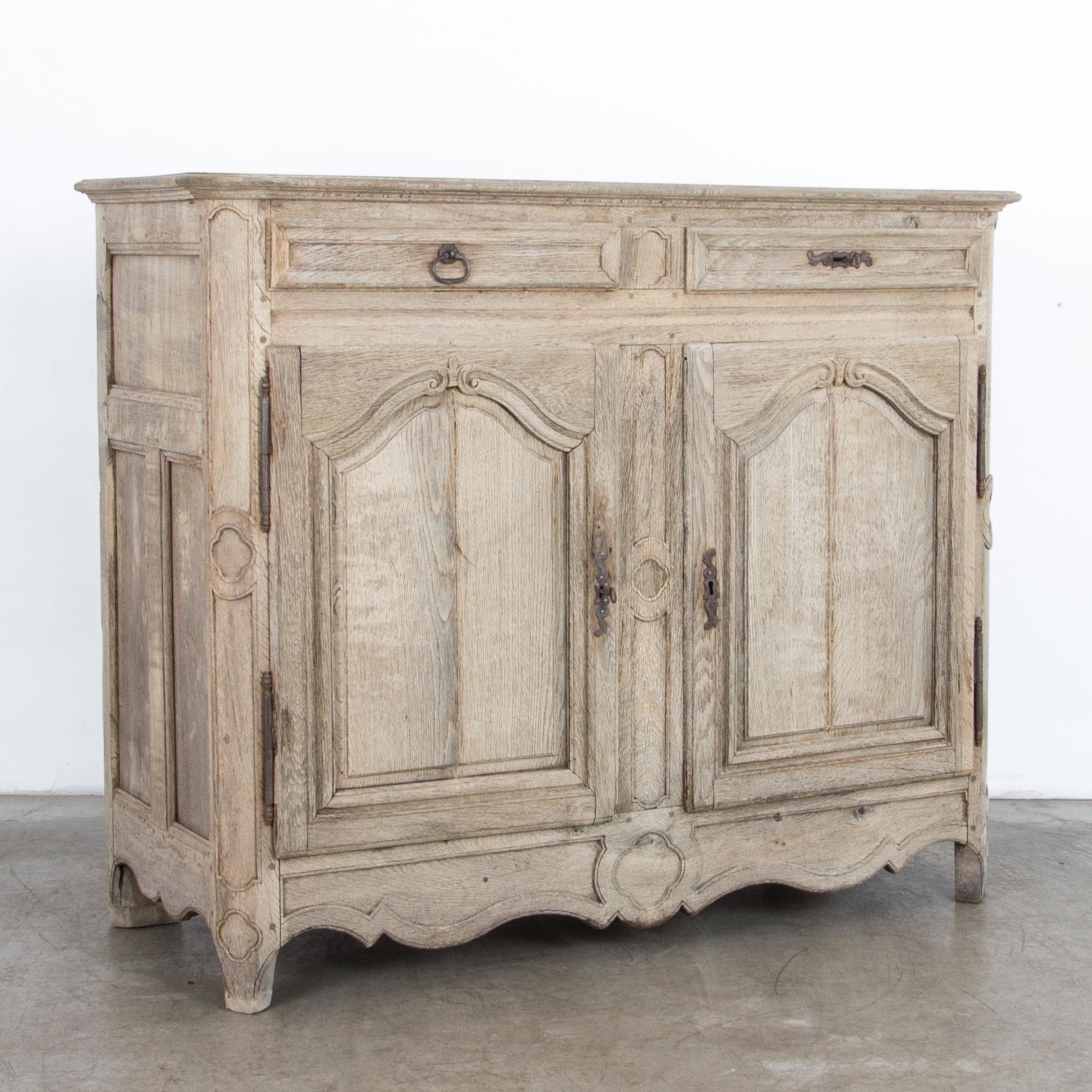 19th Century French Bleached Oak Buffet Cabinet 1