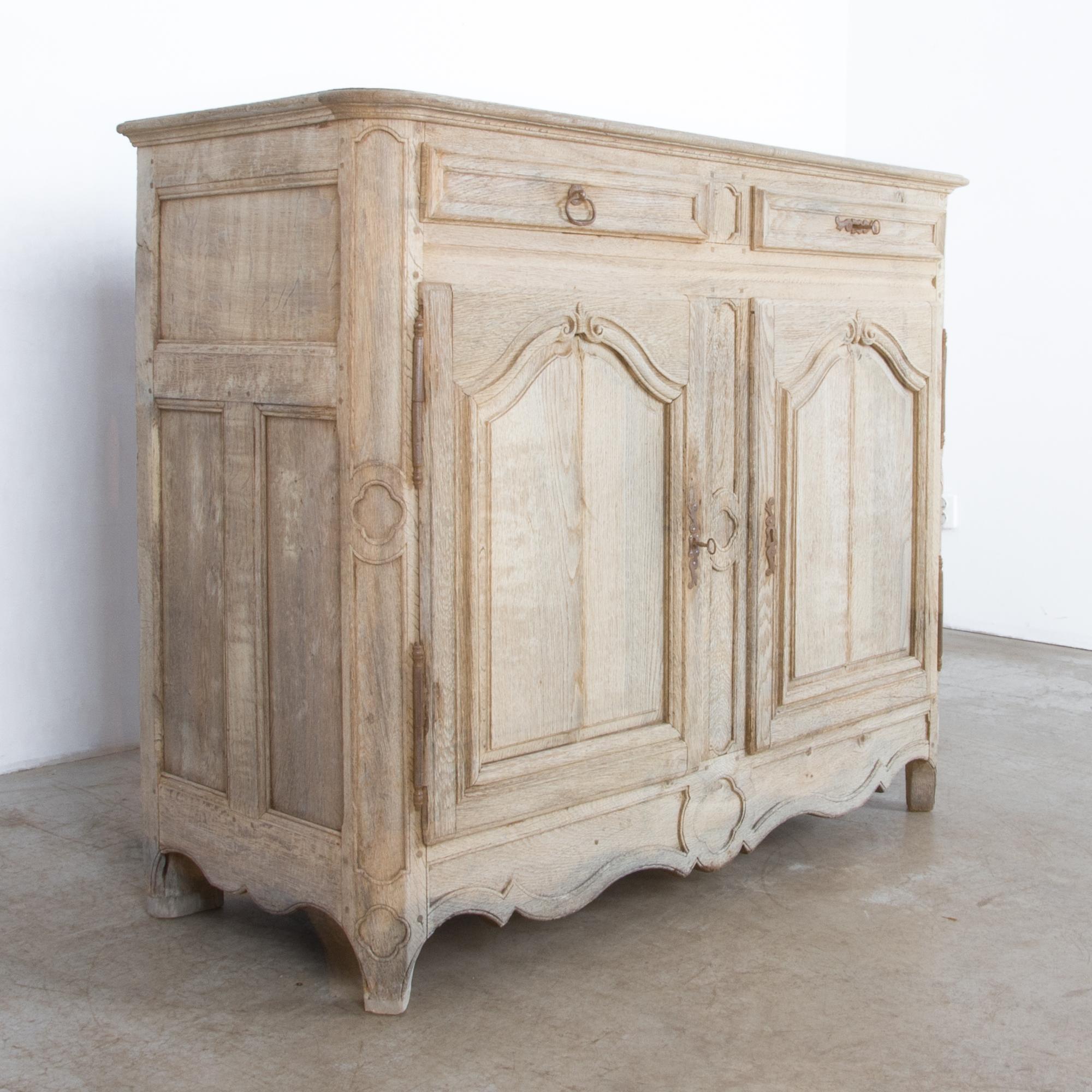 19th Century French Bleached Oak Buffet Cabinet 2