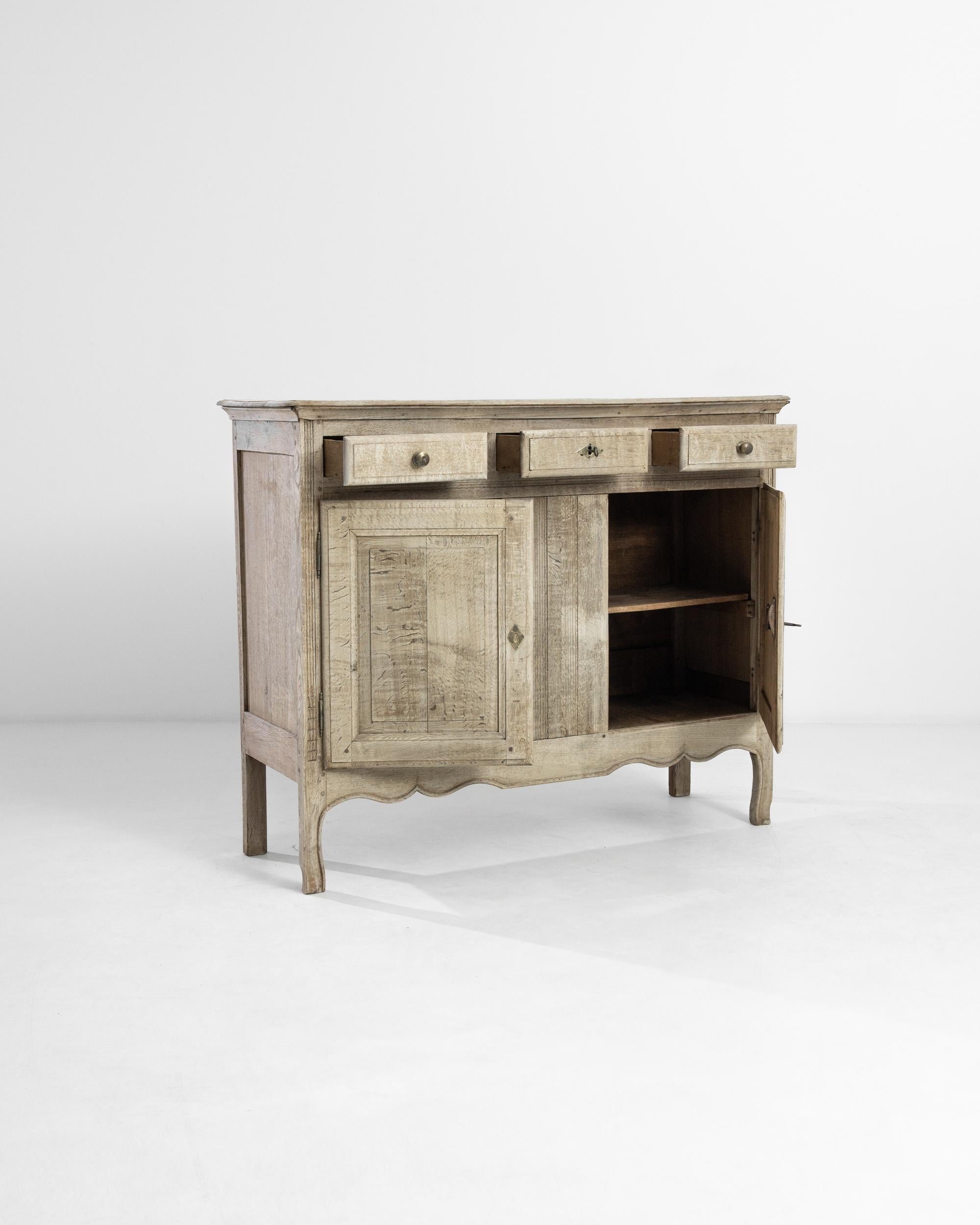 French Provincial 19th Century French Bleached Oak Buffet