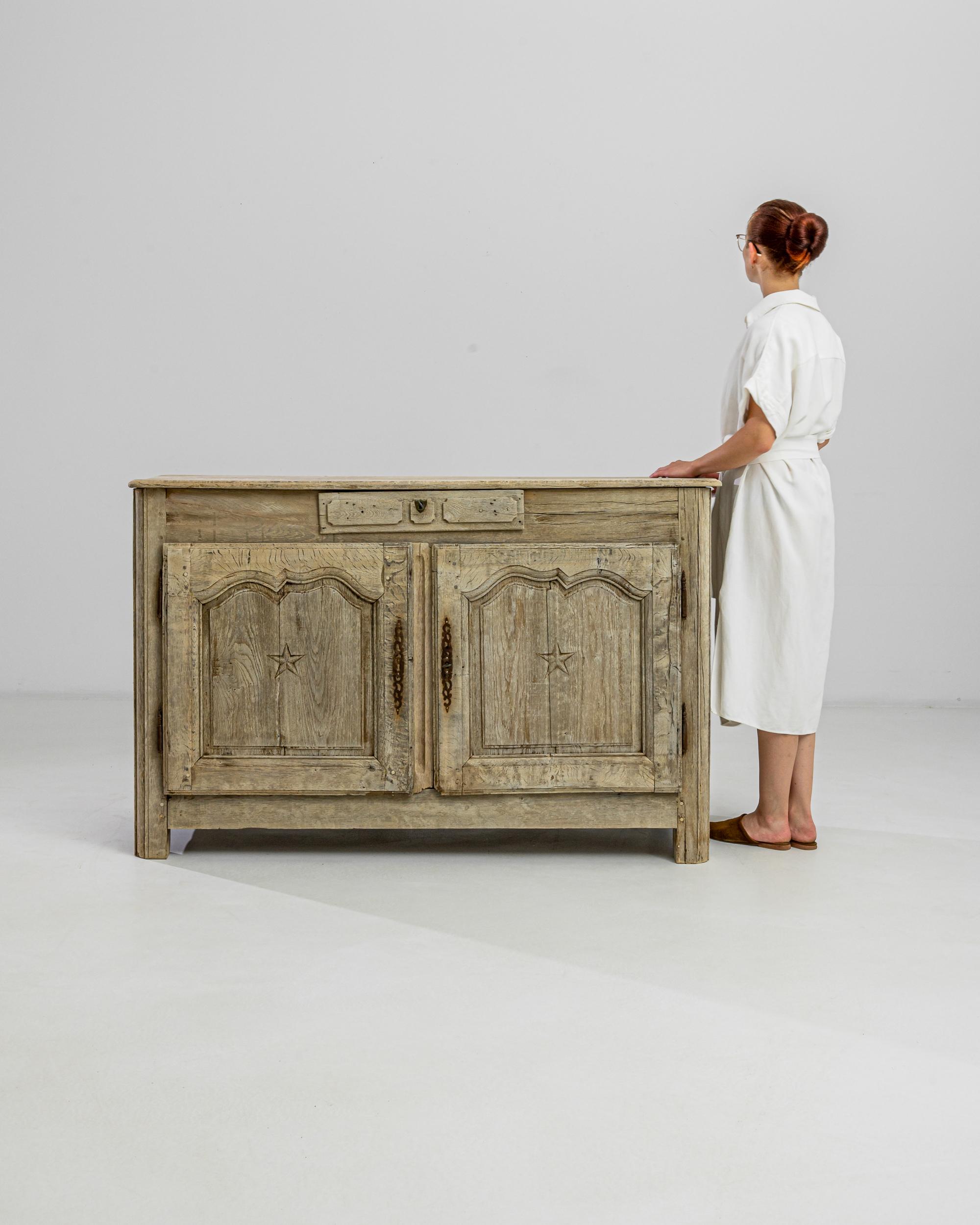 French Provincial 19th Century French Bleached Oak Buffet