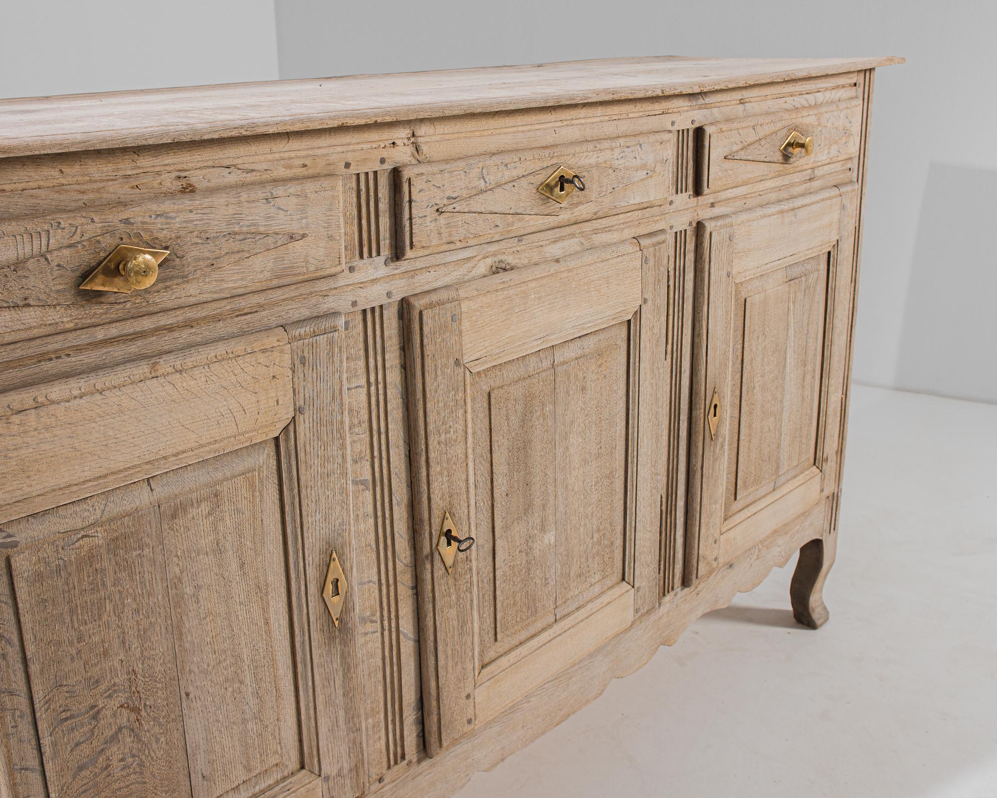 19th Century French Bleached Oak Buffet In Good Condition In High Point, NC