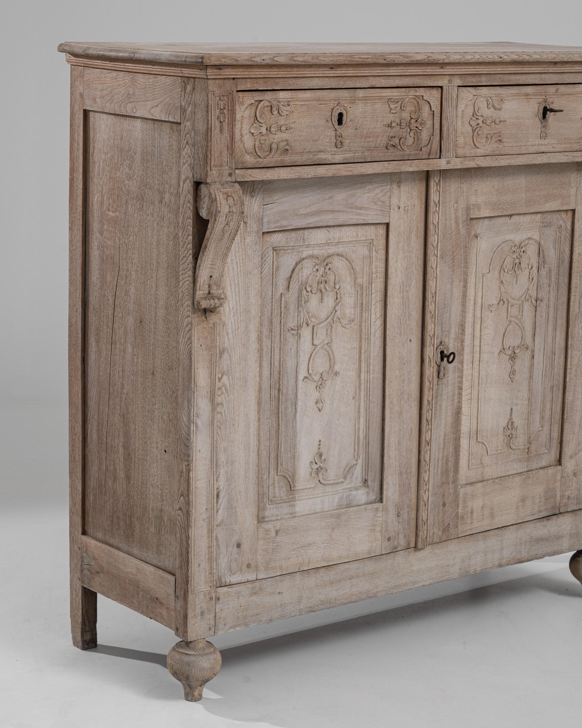 19th Century French Bleached Oak Buffet For Sale 2