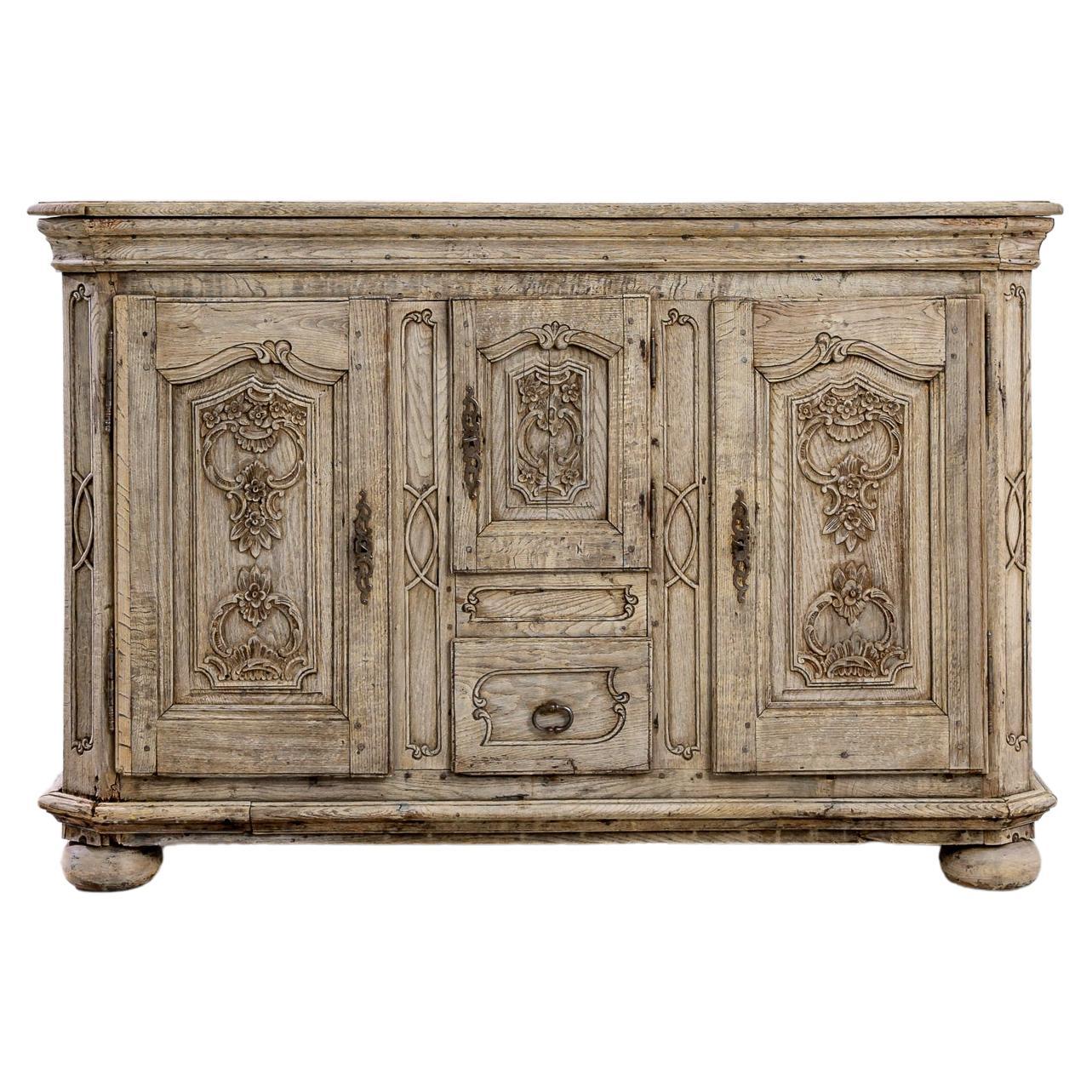 19th Century French Bleached Oak Buffet